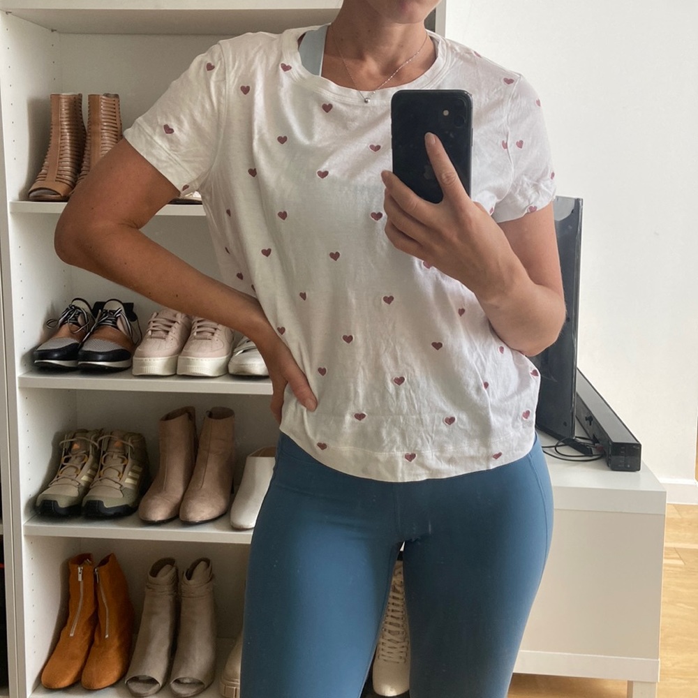 Splendid embroidered heart tee
